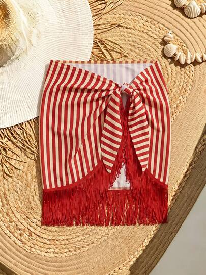 Maija Women's Striped Casual Daily Cover-Up Skirt