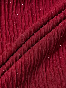 Poshavie Poshavie Plus Size Glitter Long Sleeve Red Dress Deep V Neck Front Tie Draped Ruched Bodycon Elegant Club Party Night Out Mini Dress - Burgundy - View 8