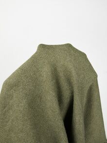 SHEIN New Spring/Autumn Napoleon Military Style Double-Breasted Knit Vest For Women, Stand Collar Full Zip Short Sleeve, Size S - Army Green - View 9