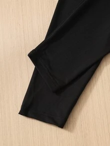 SHEIN 青少年女孩 2 件套荷葉邊飾鈕扣前襟翻領蝴蝶結腰帶長袖襯衫與長褲 - 棕色 - 查看 7