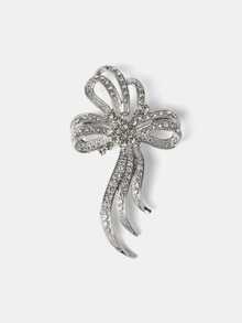 Aravennia Royal Women Rhinestone Decor Glamorous Scarf Pin For Daily Life Valentine's Day Valentines Dress Accessories Pin - Silver - View 4