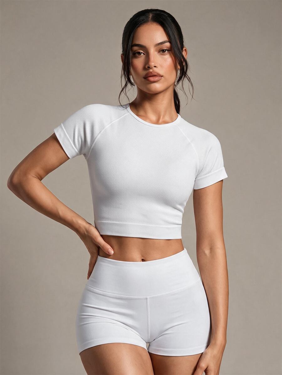 Costa Lumi Women's Fashionable Solid Color Sleeveless Sports T-Shirt Workout Tank Gym Topworkout Tank Top - White - View 1