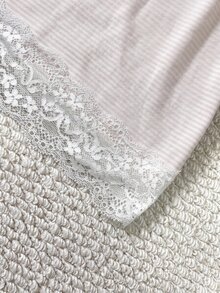 IslaSuriya 女款蕾絲拼接修身細肩帶背心 - 淺粉色 - 查看 3