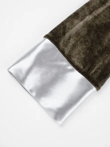 Yasveil Women Dark Brown Velvet Silver Grey Satin Lapel Cuff Wide Sleeve Open Front Abaya Coat Dubai Middle East Fall Formal Evening Kaftan Robe - Brown - View 12