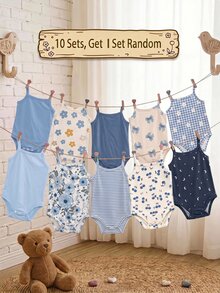 Baby Girl Casual Cute Spaghetti Strap Bodysuit - Multicolor - View 6