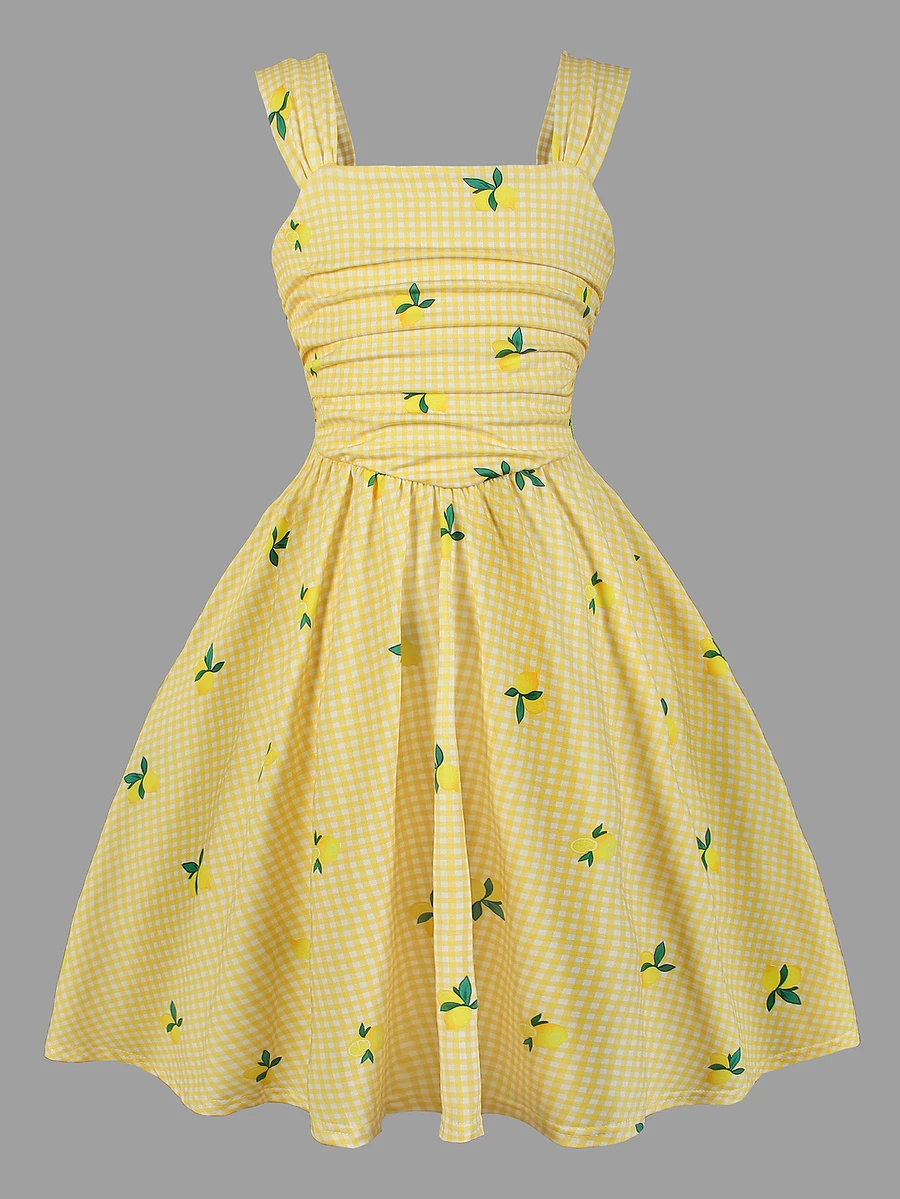 SHEIN Tween Girl Fall Style US Fall Style Fall Outfits Fall Dress - Yellow - View 1