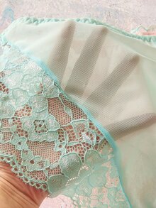 Elorette 2pcs Mint Green Underwire Molded Cup High Support Push Up Lift Floral Embroidery Balconette Comfy Plus Size Bra Set - Mint Green - View 6