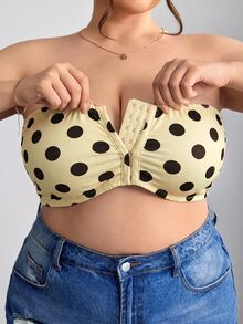 SHEIN CURVE+ 大尺碼女款波點休閒日常無肩帶內衣 - 彩色 - 查看 2