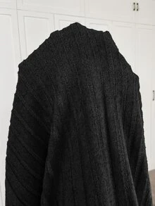 SHEIN CURVE+ 女款大尺碼 22W 連帽長洋裝，秋冬季 - 黑色 - 查看 5