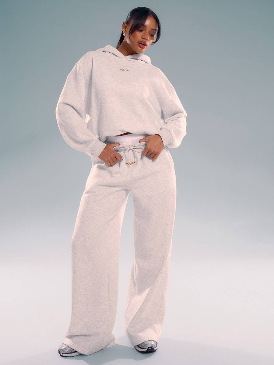 MUSERA Drawstring Straight Leg Sweatpants Vacation Airport Casual Summer Cute 90's Y2k Graduation Teacher Pants For Women Back To School Spring Holiday - Light Grey - View 1