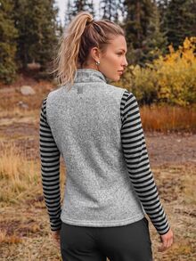 In My Nature Women's Outdoor Stand Collar Zipper Pocket Fleece Vest Jacket Hiking Camping Sportswear Fall Winter - Grey - View 3