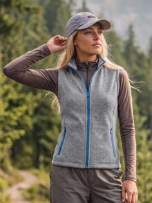 In My Nature Women's Outdoor Stand Collar Zipper Pocket Fleece Vest Jacket Hiking Camping Sportswear Fall Winter - Grey - View 2