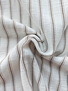 Linhara CURVE Women's Casual Striped Wooden Button Lapel Long Sleeve Dress, Autumn/Winter Fall - Multicolor - View 9