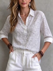 Linhara CURVE Ladies' Plus-Size Long-Sleeve Shirt, Full-Pattern Print, Casual And Suitable For Daily Wear Or Commu - Multicolor - View 5