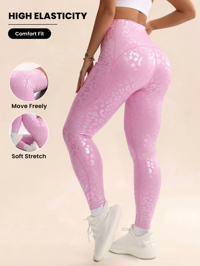 SHEIN Rhythm Era Seamed Sports Yoga Leggings/Printed Craft/High Waist Tummy Control/Comfortable/Versatile/Fitness Sports/Outdoor Running/Cycling/Fashion Sexy/
