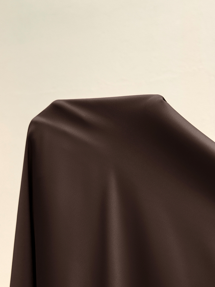 MaterniWear Maternity Solid Color Round Neck Flare Sleeve Fitted Elegant Dress Fall - Coffee - View 6