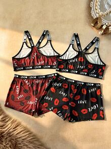 Bare Chapter Printed Plus Size Lingerie (Wire-Free, Boxer Briefs) 2-Piece Set - Multicolor - View 2