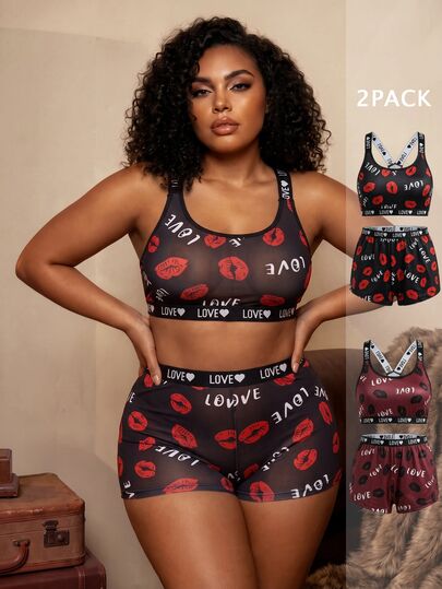 Bare Chapter Bộ nội y in họa tiết size lớn 2 món (không gọng, quần boxer brief)