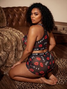 Bare Chapter Printed Plus Size Lingerie (Wire-Free, Boxer Briefs) 2-Piece Set - Multicolor - View 6