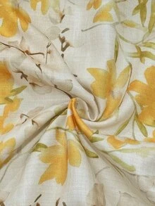 Selamara New Women's Slouchy Casual Loose Slimming Print Long Sleeve Shirt - Yellow - View 4
