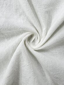 SHEIN LUNE 女款夏季純色V領短袖休閒兩件組套裝 - 白色 - 查看 7