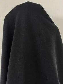 SHEIN Maternity Fitted Casual Dress With Trimmed Round Neck, Long Sleeves And Side Slit Hem Fall - Black - View 7