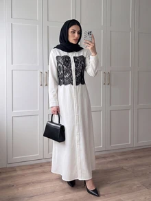Celisse Women's Lace Patchwork Casual Party Long Dress - White - View 7