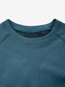 Exploreva Exploreva Contrast Striped Panel Long Sleeve Slim Fit Snowboarding Set - Baby Blue - View 5