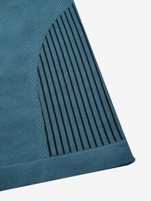 Exploreva Exploreva Contrast Striped Panel Long Sleeve Slim Fit Snowboarding Set - Baby Blue - View 10