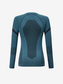 Exploreva Exploreva Contrast Striped Panel Long Sleeve Slim Fit Snowboarding Set - Baby Blue - View 13