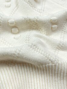 SHEIN Baby Girl Casual Heart Pattern Knit Pullover Sweater,In Fall/Winter Suitable For Christmas - White - View 8