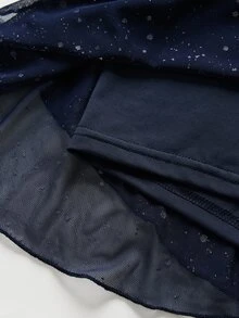 SHEIN Tween Girl Sequin Mesh Kids Sports Skirt, Girls Athletic Skirt, Mesh Patchwork High Elastic Fabric, Suitable For Daily Sports - Multicolor - View 9