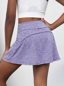 Chica preadolescente informal con cordón y bolsillo, atlético, multicolor, de punto, para verano - Morado Violeta - Ver 3