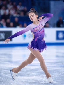 SHEIN Tween Girl Rhinestone Print Long Sleeve Sports Athletic Jumpsuit Dance Purple Summer For Gymnastics Competitions Figure Skating Dress Dance - Purple - View 10