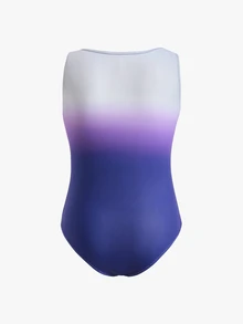 SHEIN Tween Girls' Color Block Round Neck Casual Athletic Modest Jumpsuit For Daily Sports Wear Activewear Dancewear Blue Summer Leotard Gym - Blue - View 9