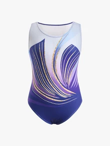 SHEIN Tween Girls' Color Block Round Neck Casual Athletic Modest Jumpsuit For Daily Sports Wear Activewear Dancewear Blue Summer Leotard Gym - Blue - View 8