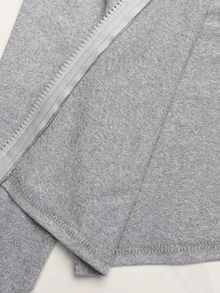 SHEIN Tween Girls Tween Girl Autumn/Winter Grey & Pink Polka Dot Color Block Waistband T-Shirt 2 Pieces Set, Casual Daily Wear Kids - Grey - View 5