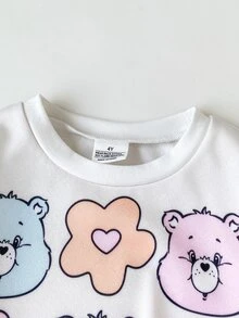 SHEIN X Care Bears Young Girl Casual Crew Kids Neck Long Sleeve Sweatshirt & Leggings 2pcs Set, Suitable For Autumn/Winter - Multicolor - View 6