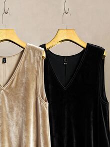 Al Najma Plus Size Women V-Neck Sleeveless Dress For Ramadan, Eid Al-Adha, Eid Al-Fitr, Suitable For Dating, Vacation, Party, Daily Wear, Gathering, Outdoor Activities - Multicolor - View 5