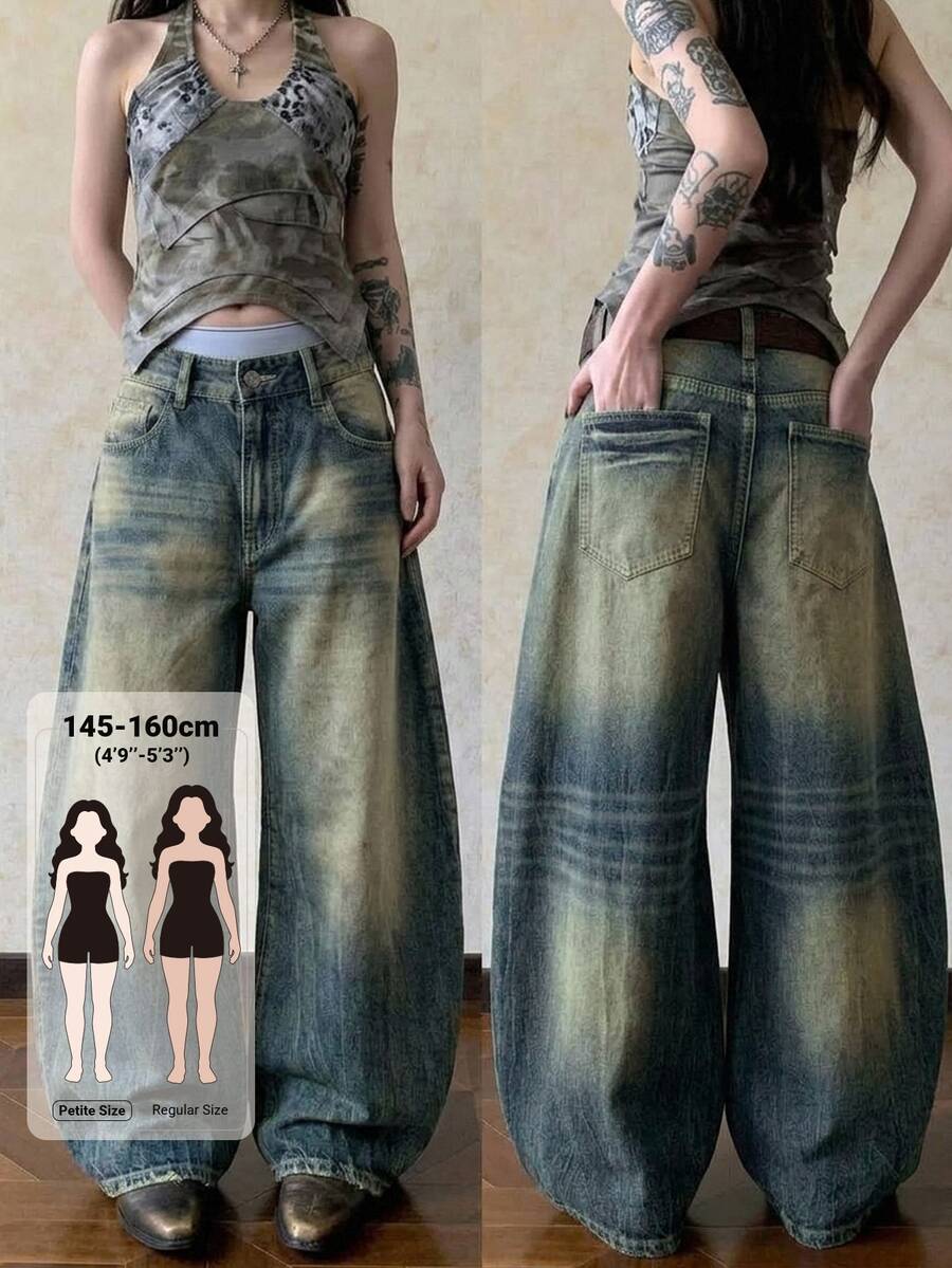 DAZY Quần jean denim nữ thường ngày phong cách casual có túi và cúc, mùa thu - Màu xanh lam - Xem 1