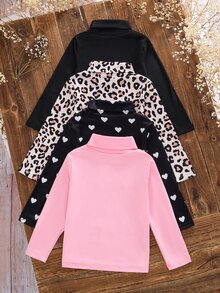 SHEIN 4PCS Young Girls T-Shirts - Multicolor - View 2