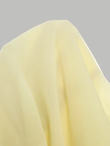 Firerie Kids Firerie Kids Tween Girl Solid Color Pleated Halter Neck Fashion Vacation Travel Dress - Yellow - View 8