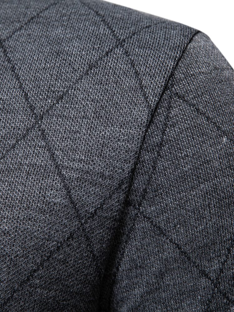 Marvello Homme Men's Lightweight Half-Zip Knit Sweater, Long Sleeve Pullover, Fall/Winter - Dark Grey - View 3