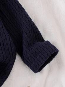 Souflis Souflis 男嬰 Polo 衫牛仔褲套裝 帥氣牛仔風 皇家藍 粗針編織 馬刺繡 長袖翻領 生日派對 秋季套裝 海軍藍 簡約端莊 - 藏蓝色 - 查看 6