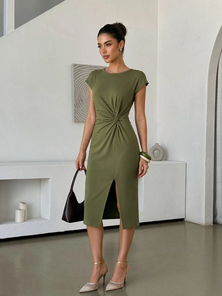 Lavishia Vestido verde mini ajustado de Día de San Patricio para mujer, de verano - Verde militar - Ver 1