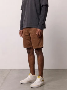 Zalmeno Men's Relaxed Fit Pockets Loose American Casual Denim Shorts - Brown - View 5
