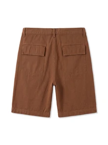 Zalmeno Men's Relaxed Fit Pockets Loose American Casual Denim Shorts - Brown - View 4