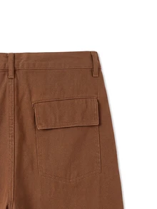 Zalmeno Men's Relaxed Fit Pockets Loose American Casual Denim Shorts - Brown - View 9