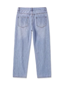 Zalmeno Men's Pocket Loose Wide Leg Casual Versatile Jeans - Light Wash - View 9