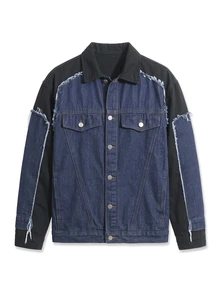 Zalmeno Casual Loose Denim Jacket, Minimalist & Fashion For Daily Wear - Multicolor - View 9